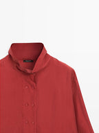 100% silk shirt with button details