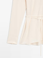 Long sleeve blouse with drawstring detail