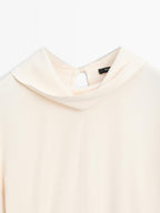 Long sleeve blouse with drawstring detail