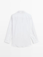 100% cotton poplin shirt with metallic detail
