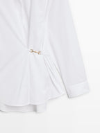 100% cotton poplin shirt with metallic detail