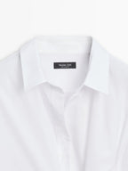 100% cotton poplin shirt with metallic detail