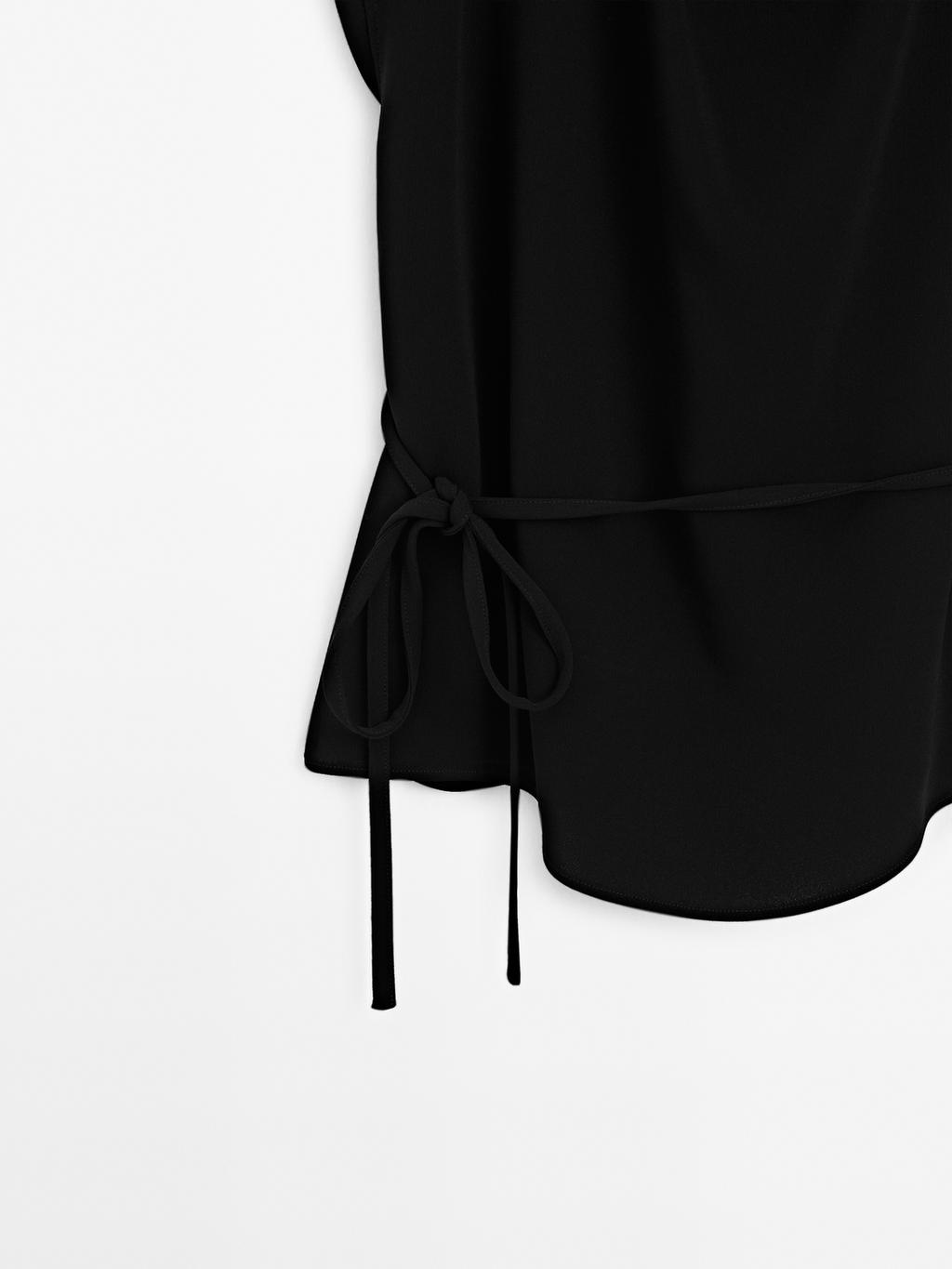 Crepe top with cowl neckline