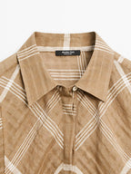 Flowing linen blend check shirt