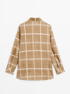 Flowing linen blend check shirt