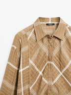 Flowing linen blend check shirt
