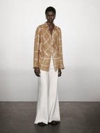 Flowing linen blend check shirt