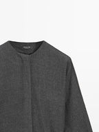 Felt texture shirt with tie detail