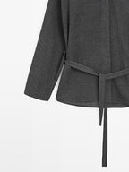 Felt texture shirt with tie detail