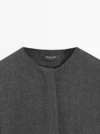 Felt texture shirt with tie detail