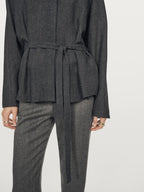 Felt texture shirt with tie detail