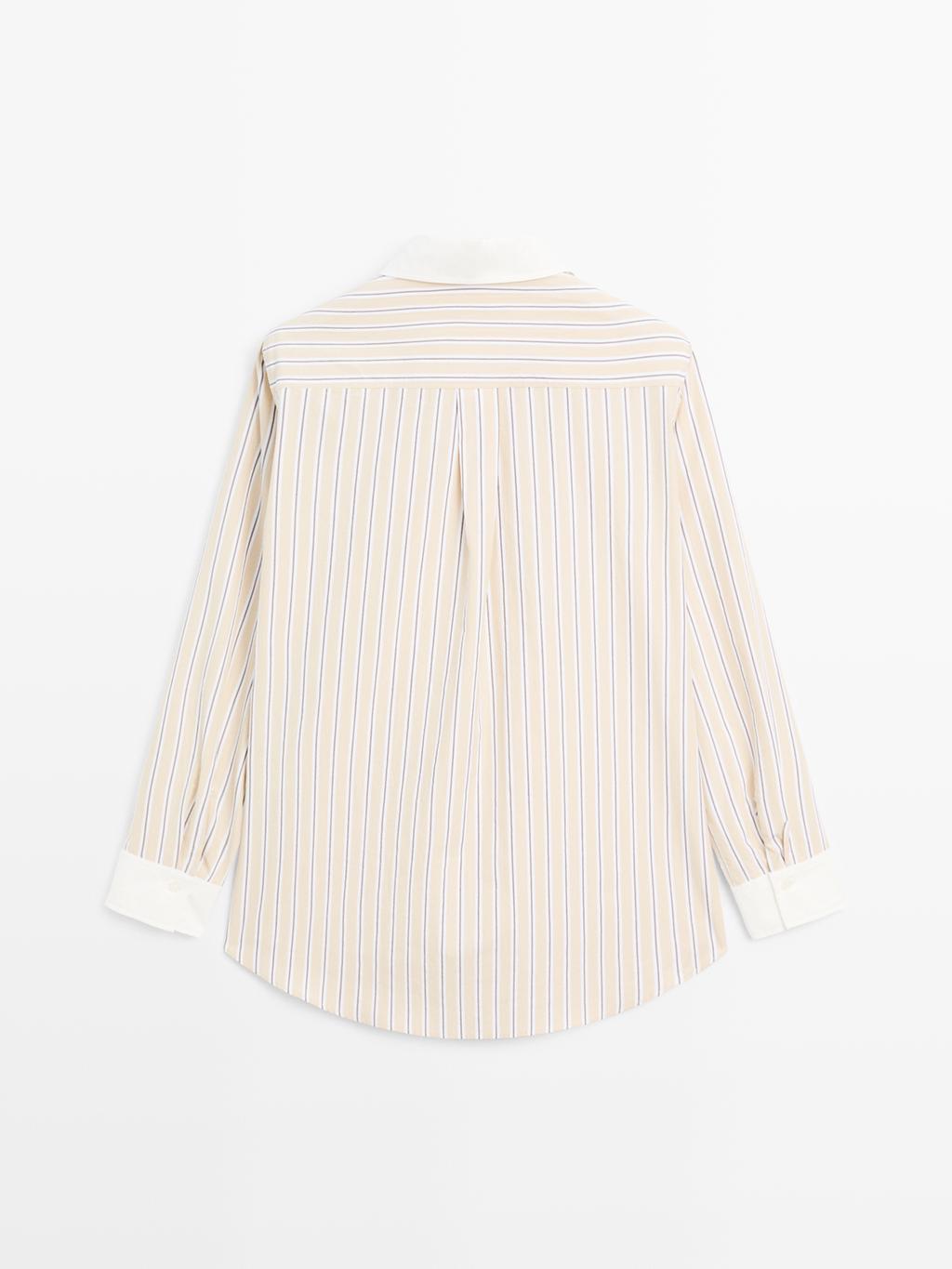 Striped shirt with contrast detail