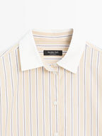 Striped shirt with contrast detail