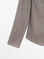 Felt texture boat neck blouse