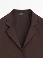 Textured raglan sleeve shirt