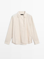 Flowing blouse with button detail