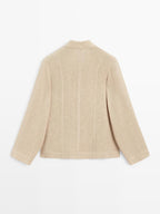 Wool blend overshirt with visible buttons