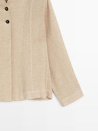 Wool blend overshirt with visible buttons