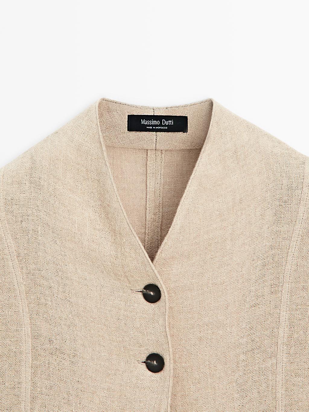 Wool blend overshirt with visible buttons