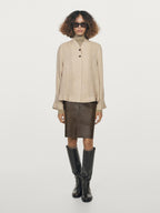 Wool blend overshirt with visible buttons