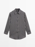Striped loose-fitting shirt