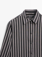 Striped loose-fitting shirt
