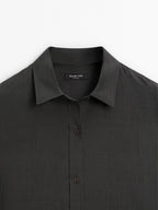 Oversize cotton blend shirt