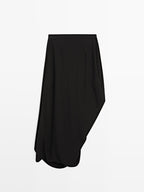 Draped crepe midi skirt - LIMITED