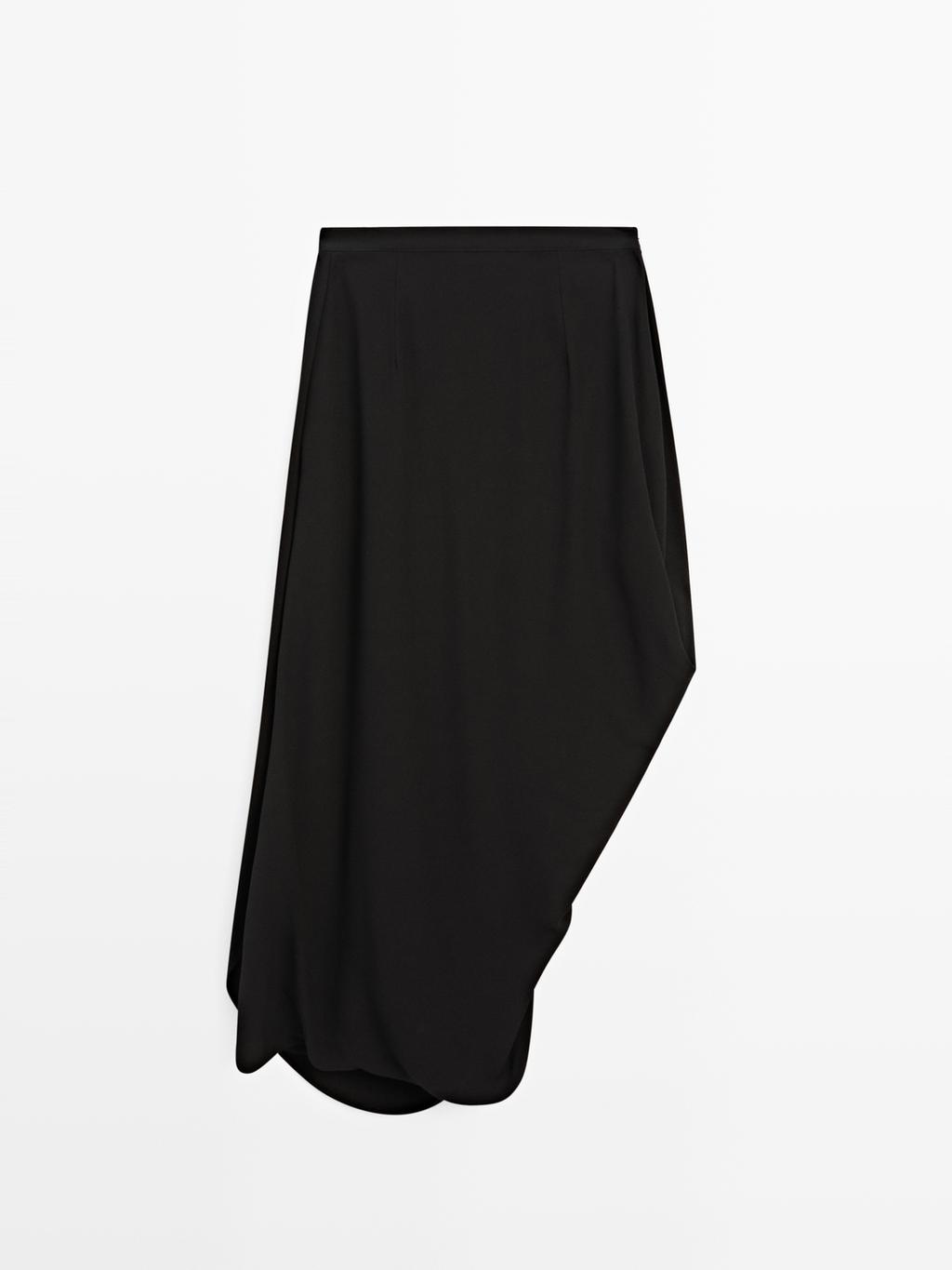 Draped crepe midi skirt - LIMITED