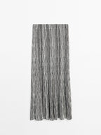 Long knit skirt with striped detail