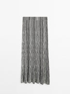 Long knit skirt with striped detail