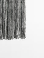 Long knit skirt with striped detail