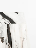 Flowing marble print midi skirt