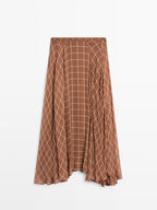 Long flowing skirt with checked detail