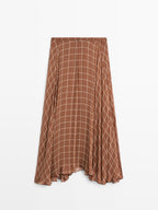 Long flowing skirt with checked detail