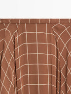 Long flowing skirt with checked detail