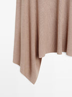 Asymmetric knit midi skirt