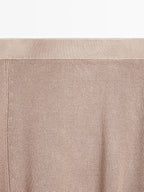 Asymmetric knit midi skirt