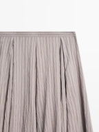 Striped flared midi skirt