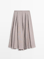 Striped flared midi skirt