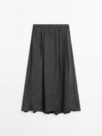 Flowing flared midi skirt