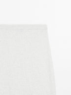 Cotton blend knit midi skirt