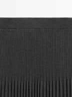 Pleated knit midi skirt