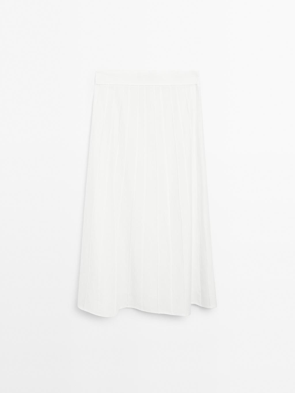 Godet midi skirt with seam details
