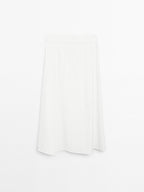 Godet midi skirt with seam details