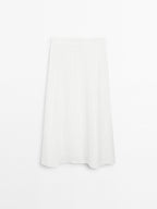 Godet midi skirt with seam details