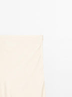 Flowing satin midi skirt