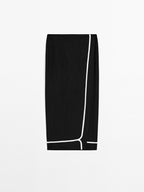 Midi skirt with contrast embroidery