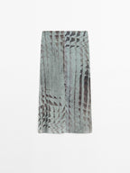 Printed midi skirt with gathered detail