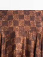 Chequered print midi skirt